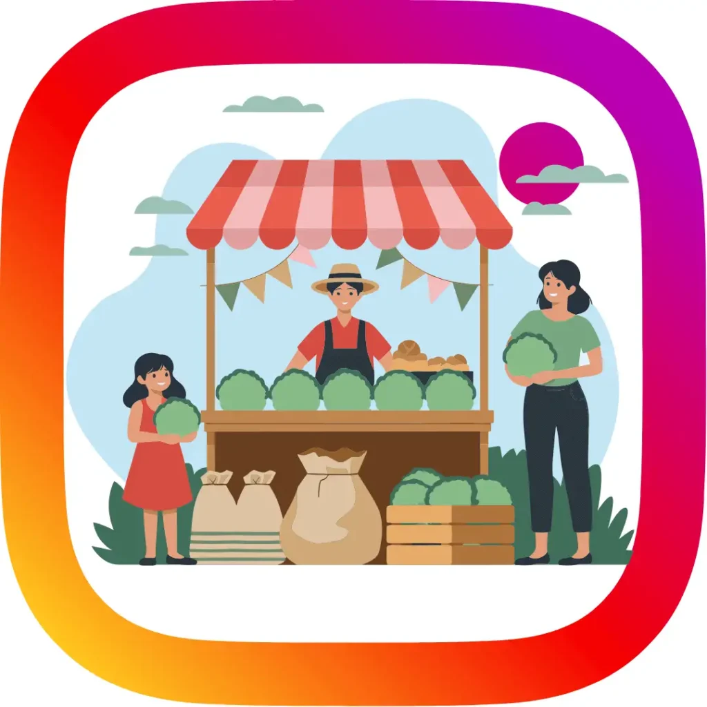 small shop inside the Instagram logo, representing instagram social commerce